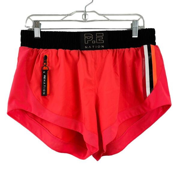 PE Nation Rebuild Shorts Womens Size Large Orange Elastic Waist Side Pockets - Picture 1 of 3